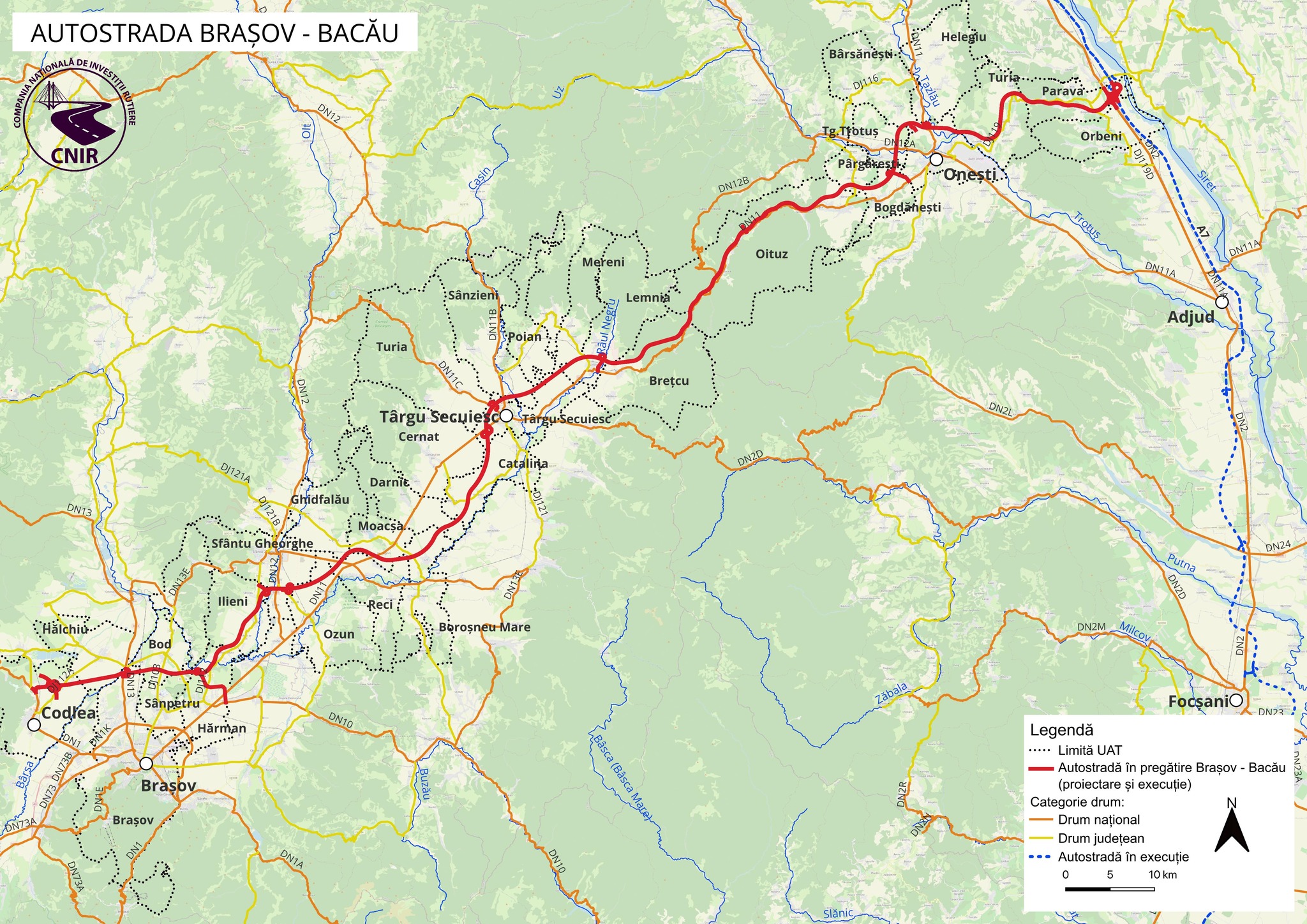 CNIR a preluat proiectul autostrazii A13 Brasov – Bacau