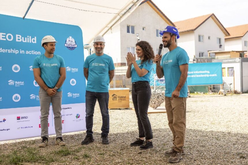 Lideri din mediul de afaceri au participat la construcția de locuințe pentru familii vulnerabile în cadrul evenimentului CEO Build