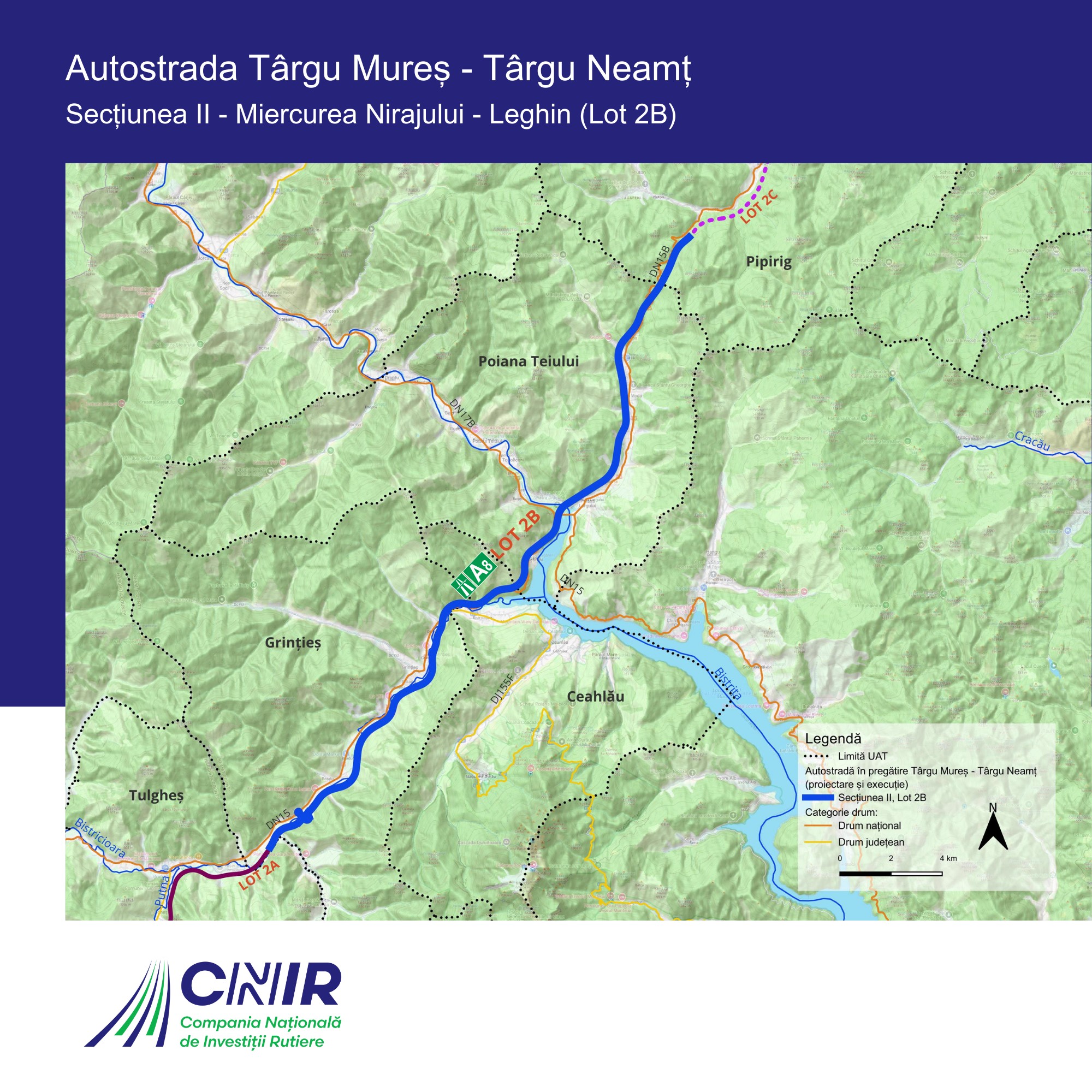 A8 Grinties – Pipirig: Lucrarile de construire ar putea demara abia din 2027