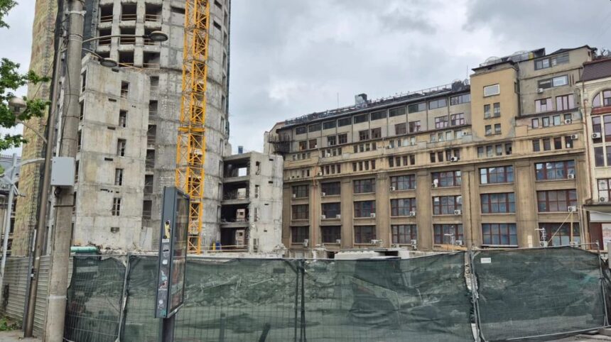 Clădire istorică, pusă la pământ în centrul Capitalei. Investiție de zeci de milioane de euro plănuită de AFI în fostul sediu Bancorex