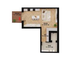 Apartament nou, 2 camere, 261 500 Euro. Comision 0.