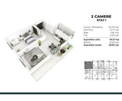 2 camere spatios predare la cheie 58 mp