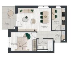 Apartament nou cu 2 camere, bucatarie inchisa | Denya Forest - Imagine 10