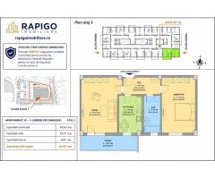 Apartamentul nr. 26 | 2 camere decomandat | Etaj 3 | Terasă 8,87 mp |
