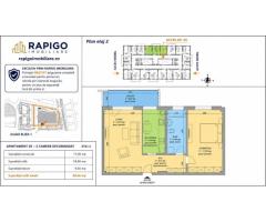 Apartamentul nr. 20 | 2 camere decomandat | Etaj 2 | Terasă 8,60 mp |
