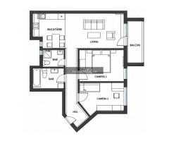 Apartament 3 camere decomandate, 2 băi, etaj intermediar, balcon - Imagine 5