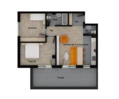 Apartament 3 camere, 2 bai, 58 mp utili, terasa 19 mp, garaj, boxa - Imagine 2