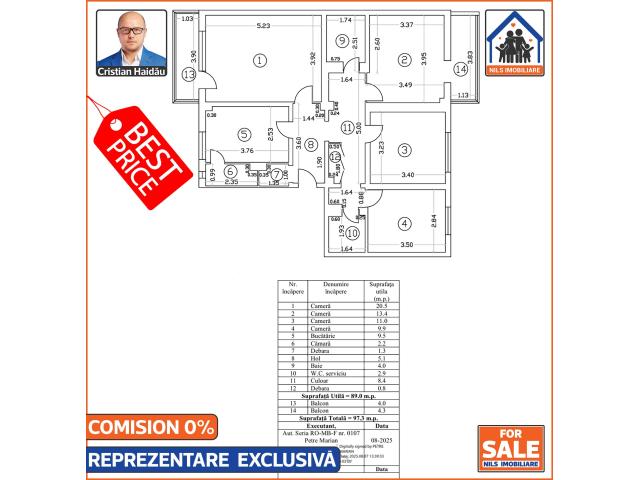 OCAZIE! - Apartament 4 camere, 2 bai, 2 balcoane | Bd. Decebal - 10