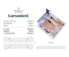 Garsonieră spațioasă - Biruinței 75 - Ansamblu nou - Imagine 7