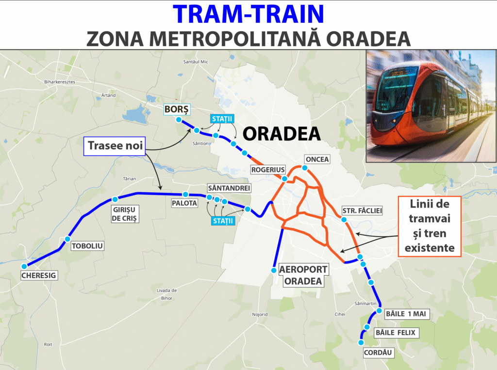 Circa 270 mil euro fonduri europene pentru legaturile feroviare dintre Oradea si zona metropolitana